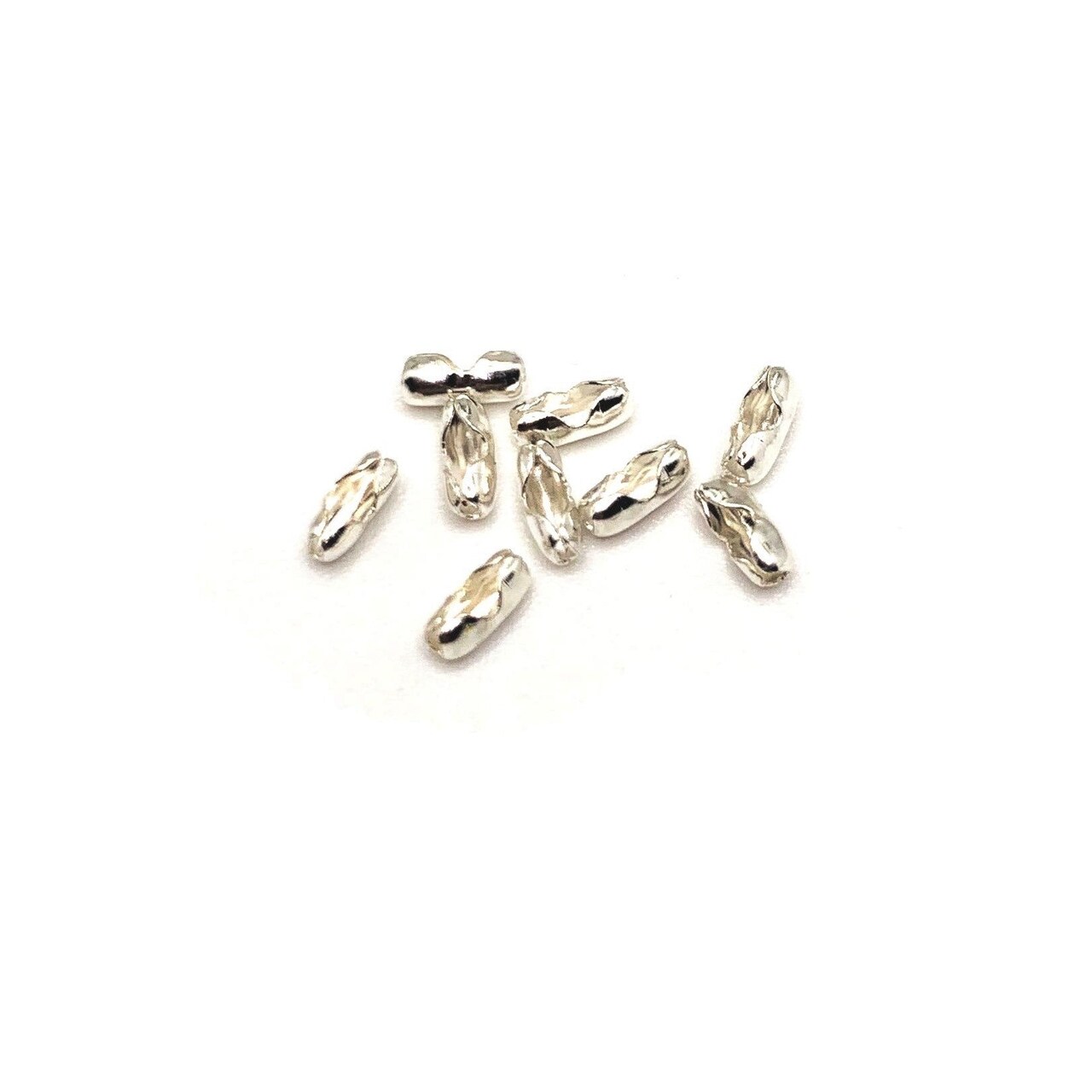 100 pieces 1.5 mm Bright Silver Plated Ball Chain Connectors